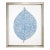 Cut Velvet Blue Floating Leaf 2, Framed For Sale