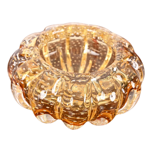Amber Murano Bullicante Glass Ashtray from Barrovier, Italy, 1960s