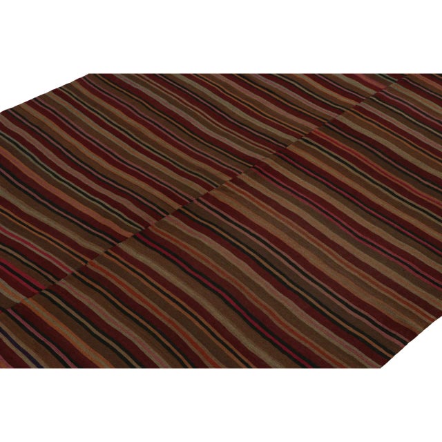 Vintage Persian Paneled Kilim Rug in Polychromatic Stripes - By Rug & Kilim For Sale In New York - Image 6 of 7