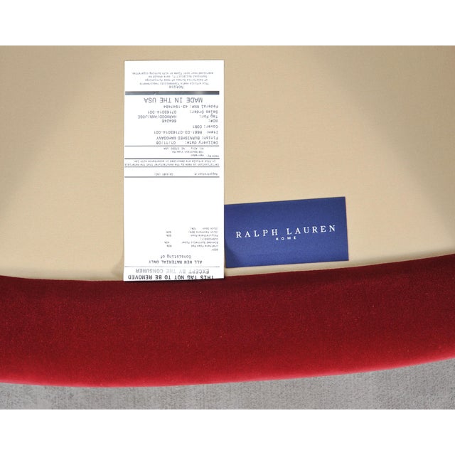Ruby Red Ralph Lauren London Club Lounge Chair in Italian Red Velvet For Sale - Image 8 of 18
