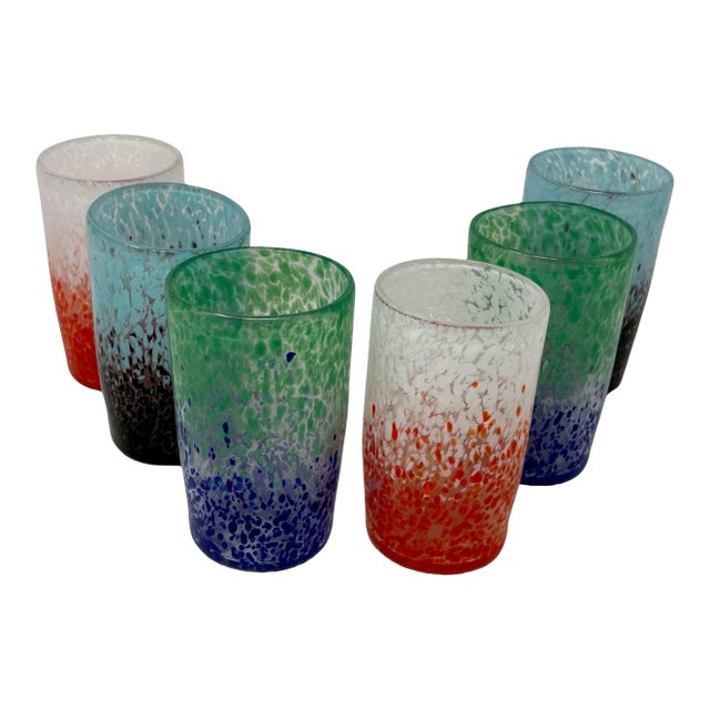 Murano Drinking Glasses - Set of 6 For Sale