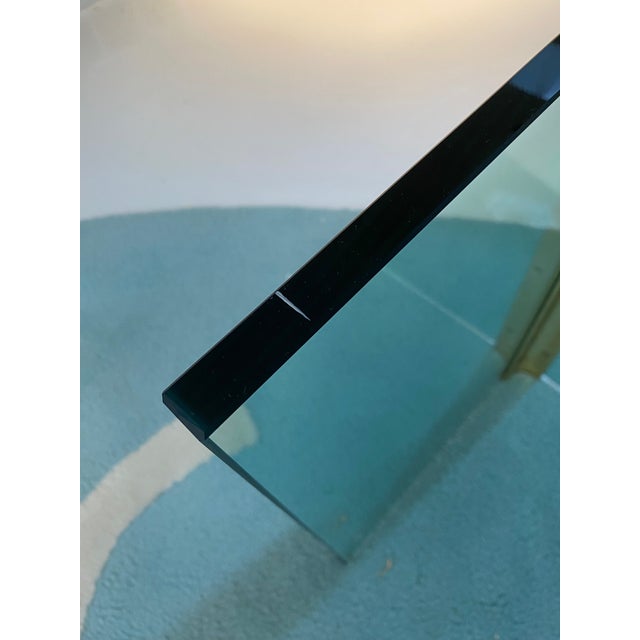 1970s Leon Rosen for Pace Collection Brass & Glass Waterfall Coffee Table For Sale - Image 10 of 13