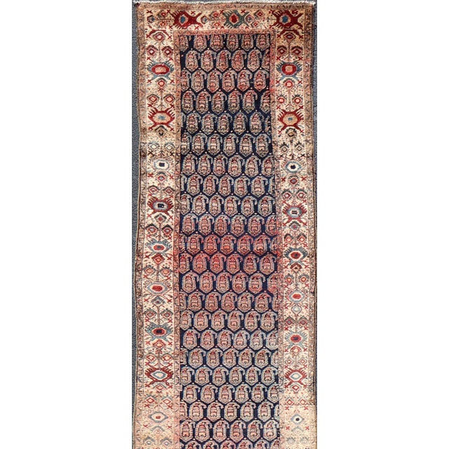 Antique Persian Malayer Long Runner With Paisley Design 3'0" X18'9" For Sale - Image 4 of 14