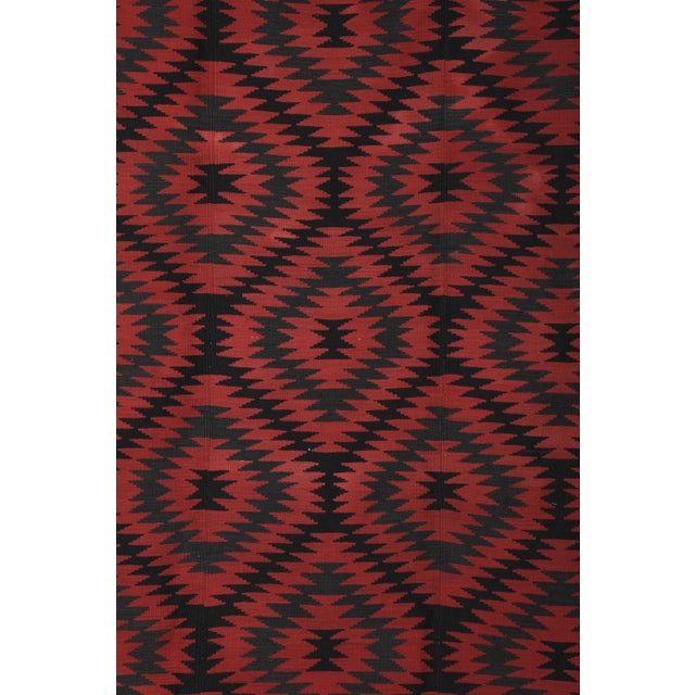Textile Turkish Geometric Kilim Rug 5'1'' X 6'9'' For Sale - Image 7 of 10