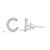 Contemporary 10K White Gold 1/10 Cttw Diamond 'C' Initial Stud Earring For Sale - Image 3 of 5