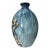 Japanese style Tokkuri studio pottery vase with blue glaze and raised calligraphy design. Handcrafted ceramic art pottery...