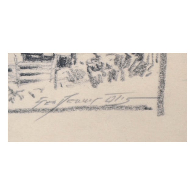 Toiler's House Drawing, American Impressionist, 1940s, Framed, 12x18" by George Demont Otis For Sale - Image 4 of 4