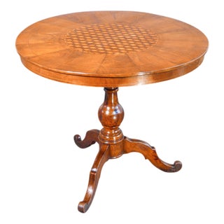 Veneered & Inlaid Wood Table For Sale