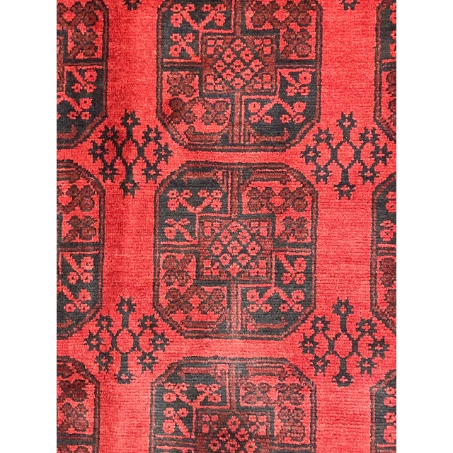 Vintage Hand-Knotted Afghan Khal Mohammadi Rug 6'6" X 9'6" For Sale - Image 4 of 5