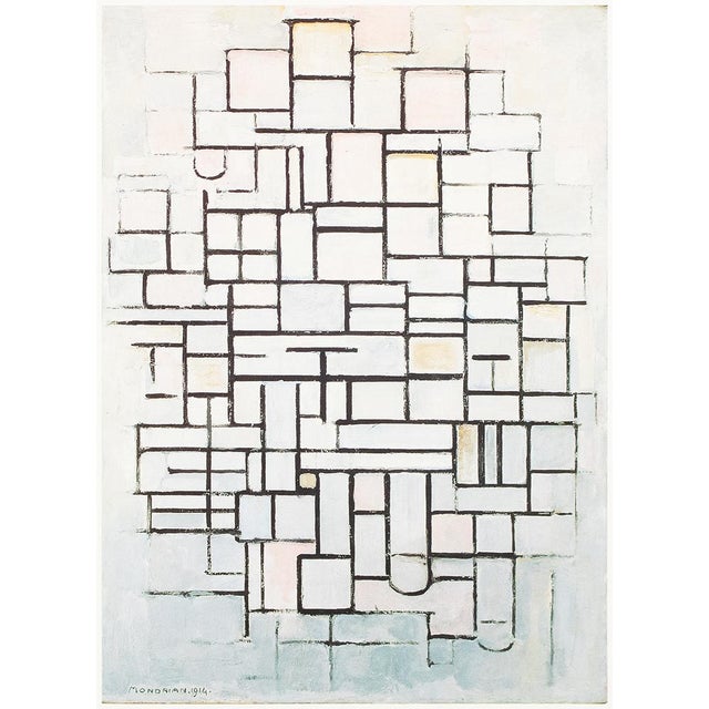Excellent full-color print after painting "Composition No. 6" by Piet Mondrian. Published by New French Editions in France...
