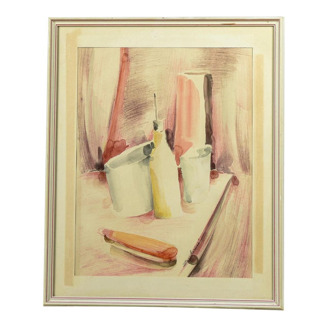 Glass Zaccheroni, Italy, Watercolor on Paper, Framed For Sale - Image 7 of 7