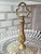 Vintage Castilian Imports Polish Lead Crystal Fruit Stand With Ornate Solid Brass Swan Pedestal For Sale - Image 4 of 5