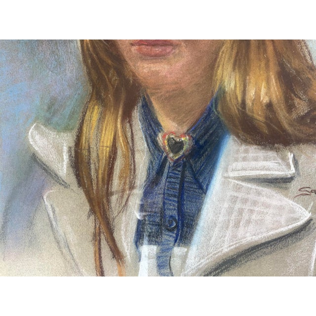 Red Portrait of a Woman in Red Hat For Sale - Image 8 of 12