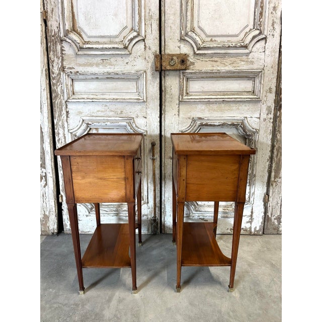 Vintage Bedside Tables in Cherry Wood, France, 1970, Set of 2 For Sale - Image 3 of 13