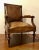 Wood Antique Carved Wood Brown Leather Arm Chairs - a Pair For Sale - Image 7 of 12