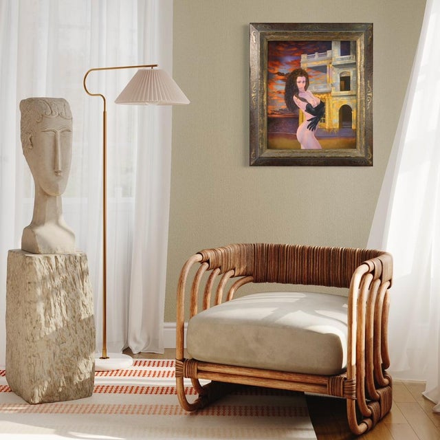 French Artist, Figure, 1990, Oil on Panel, Framed For Sale - Image 12 of 16