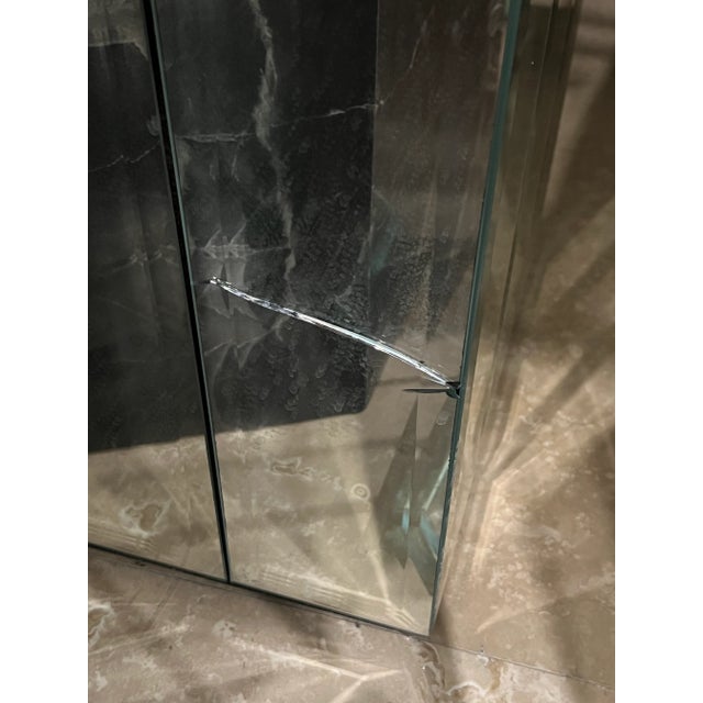 1980s Postmodern Beveled Mirror Pedestal in the Style of Ello For Sale - Image 9 of 9