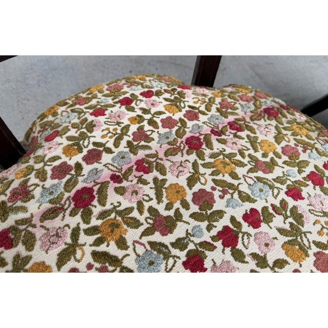 Pair of Antique Eastlake Walnut Parlor Chairs With Floral Upholstery For Sale - Image 12 of 15