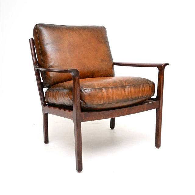 Brown Vintage Scandinavian Chairs by Frederik Kayser from Vatne Lenestolfabrikk, 1960, Set of 2 For Sale - Image 8 of 16