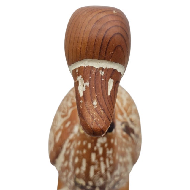 Brown Vintage Sarreid LTD Lifesize Hand Carved Wood Goose Sculpture Spain Designer Décor For Sale - Image 8 of 10