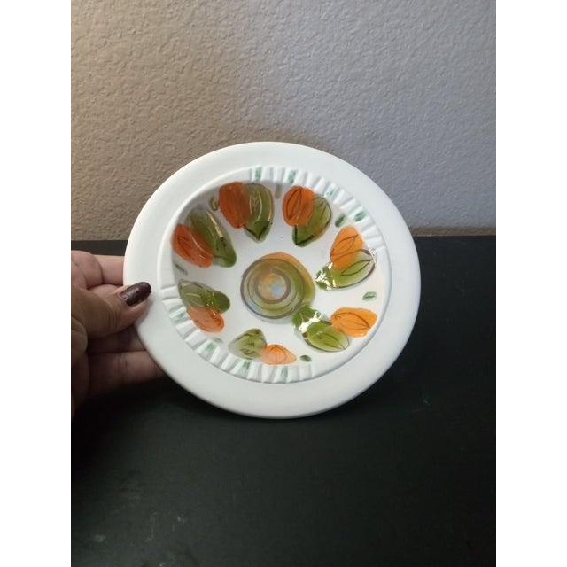 1980s 1980s Signed Sasha Brastoff Green/Orange & Gold Bowl For Sale - Image 5 of 7