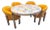 Vintage 1960’s-70’s Retro Dinette Set With Yellow Barrel Back Chairs For Sale