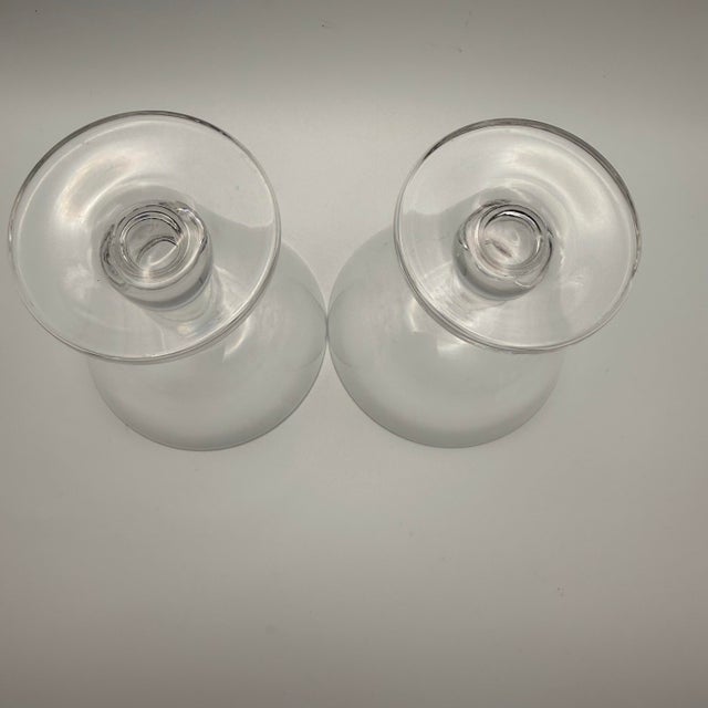 1980s Vintage Crystal Coupe Glasses Ball Stem Baluster Scandinavian Style Heavy Glass - Set of 2 For Sale - Image 5 of 9