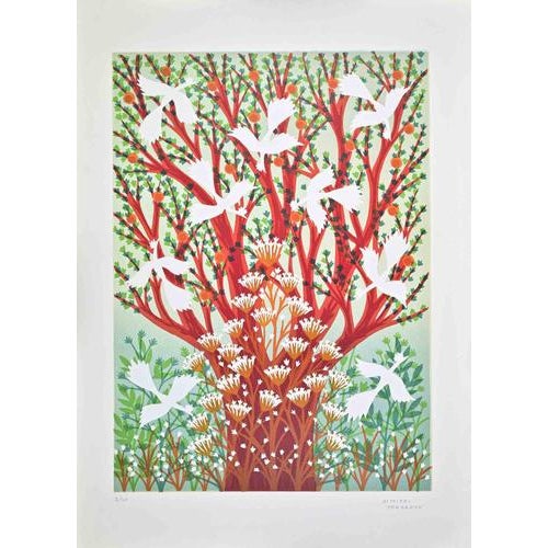 Modern Dimitri Yordanov, The Wood, Screen Print, 1970s For Sale - Image 3 of 3