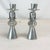 1980s Vintage Boho Chic Arts & Crafts Pewter Christmas Angel Candle Holders - A Pair. For Sale - Image 4 of 10
