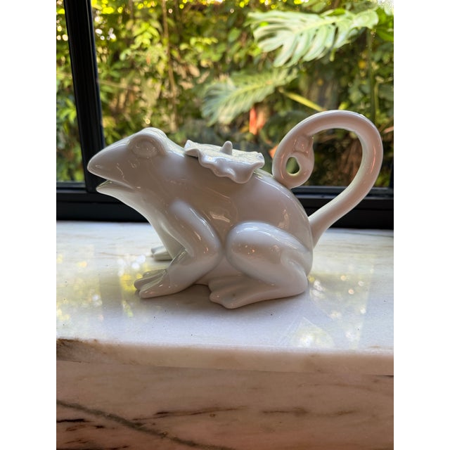 Arts & Crafts White Frog Teapot For Sale - Image 3 of 5