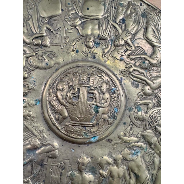 Gilt Bronze Tondo with Mythological Decoration The Arts and the Muses, 19th Century For Sale - Image 3 of 9