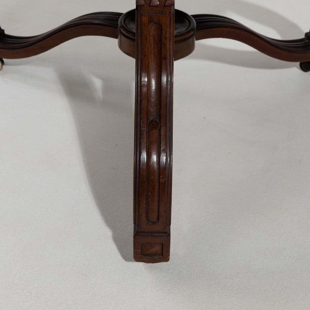 Chestnut 19th Century France Rich Mahogany Round Pedestal Center Table For Sale - Image 8 of 10