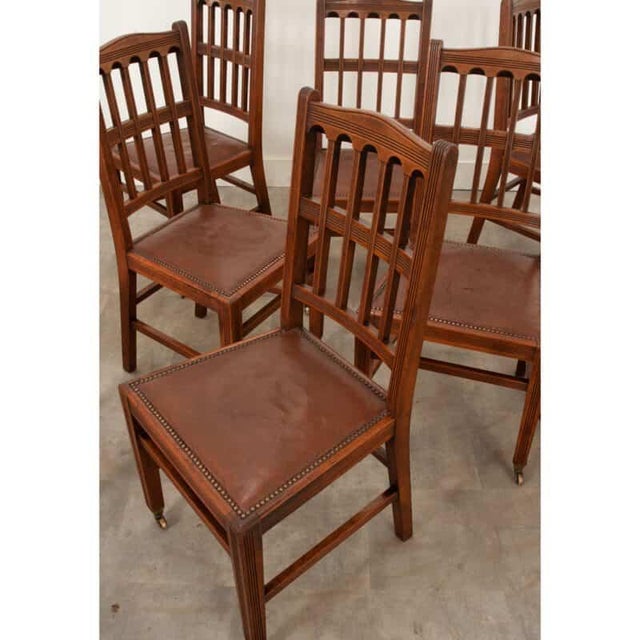 English English Set of 8 Arts & Crafts Dining Chairs For Sale - Image 3 of 12