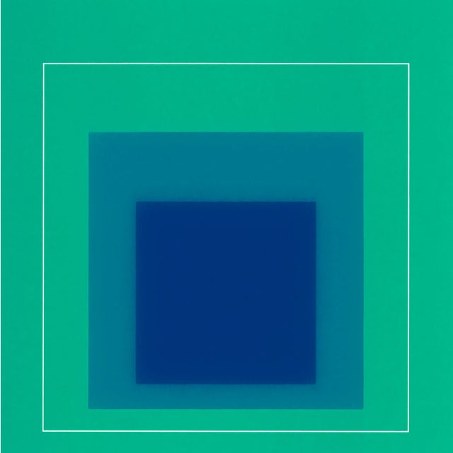 Original "White Line Squares" lithograph, from the rare exhibition catalog "Josef Albers : White Line Squares" printed in...