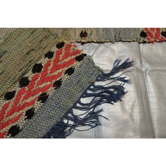 Textile Rag Rug Swedish Mid Century For Sale - Image 7 of 7
