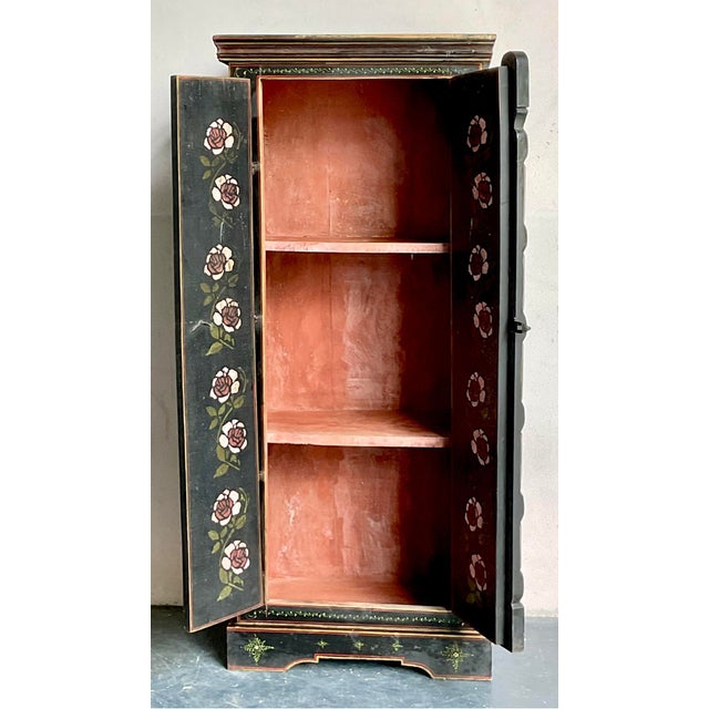 Vintage Boho Hand Painted Cabinet For Sale - Image 12 of 18