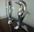 Modern Pair of 70's Chromed Upright Swimming Dolphins For Sale - Image 3 of 6