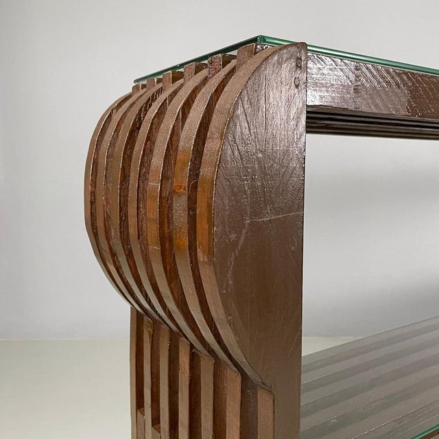 Italian Modern Bookcase with Glass Shelves, 1970s For Sale - Image 11 of 18