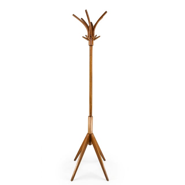 Beechwood coat rack, beautifully crafted in the 1960s, original.