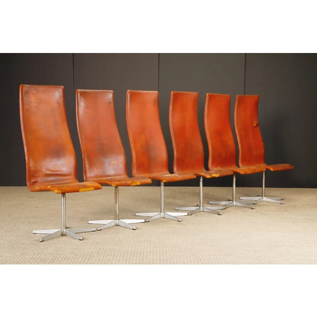 Mid-Century Modern 'Oxford' Highback Swivel Chair by Arne Jacobsen for Fritz Hansen, 1968, Signed For Sale - Image 3 of 18