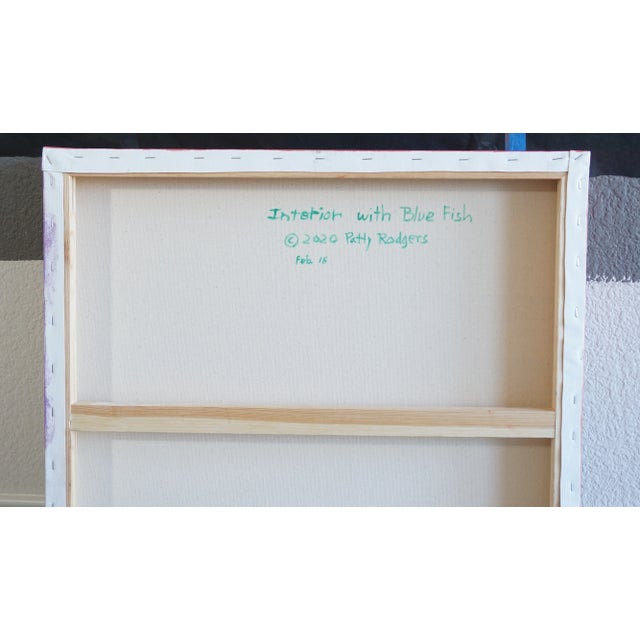 Contemporary Postmodern Geometric Oil Painting of an Interior For Sale - Image 4 of 6