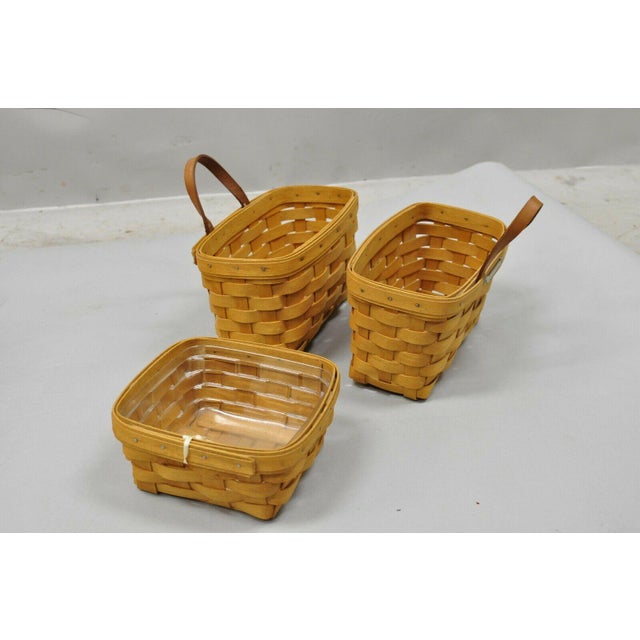 Vintage 1990s Longaberger Basket Lot Wine Berry Wall Pocket Lid