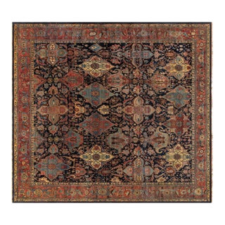 Authentic Oversized 19th Century Persian Bidjar Bold Handmade Rug For Sale