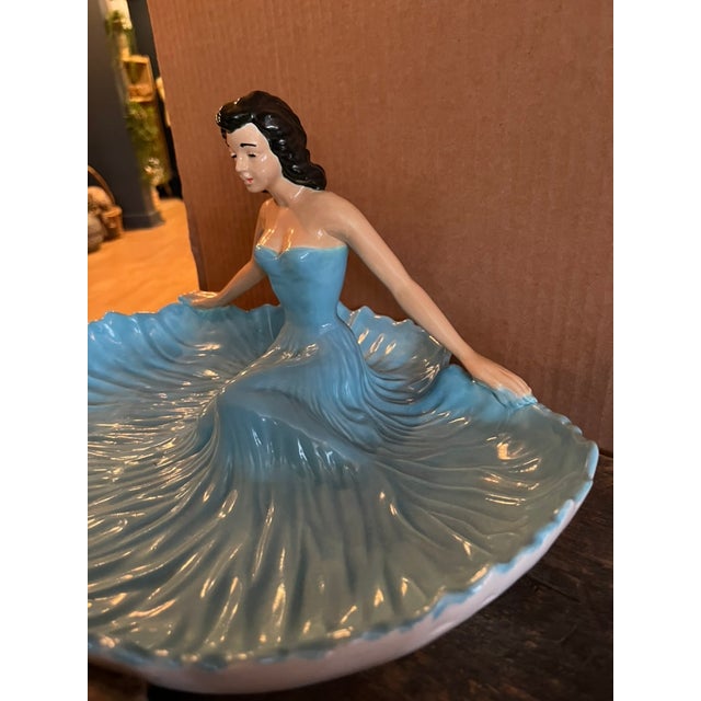 1940s Large Vintage Lady Trinket / Candy Dish For Sale - Image 5 of 12