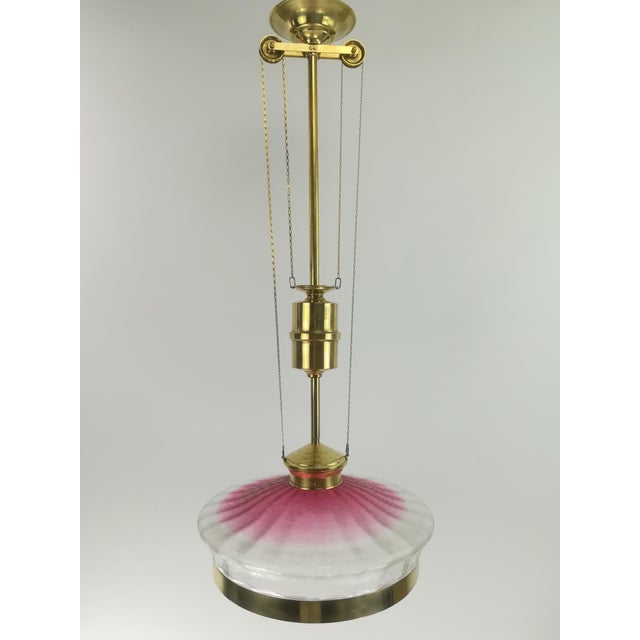 Art Deco French Hanging Light with Original Shade, 1920s For Sale - Image 3 of 11