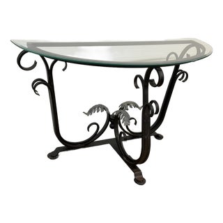 In the Style of Tommy Bahama Wrought Iron Console Table For Sale