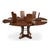 Transitional Round Dining Table, Medium - Warm Brown Oak With Hammered Iron Accents For Sale In Raleigh - Image 6 of 11