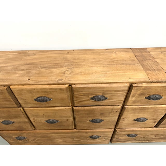 Large Pine Workshop Cabinet with Drawers, 1950s For Sale - Image 15 of 18