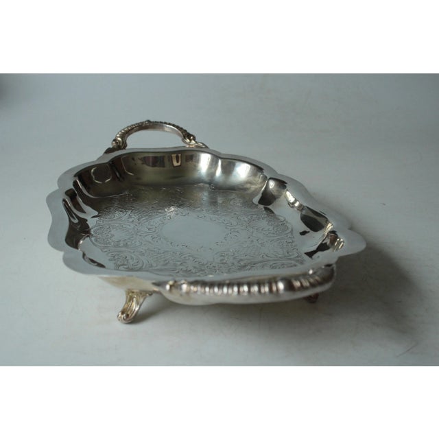 1950s 1950s Vintage - English Lancaster Silver on Copper Footed Serving Tray For Sale - Image 5 of 11