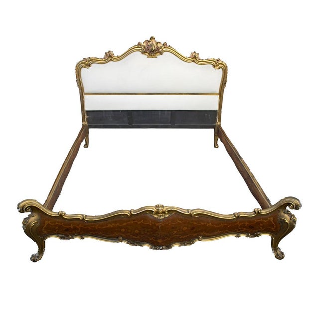 Rococo Headboard with Bed Frame and Footboard, 1950s For Sale - Image 15 of 15
